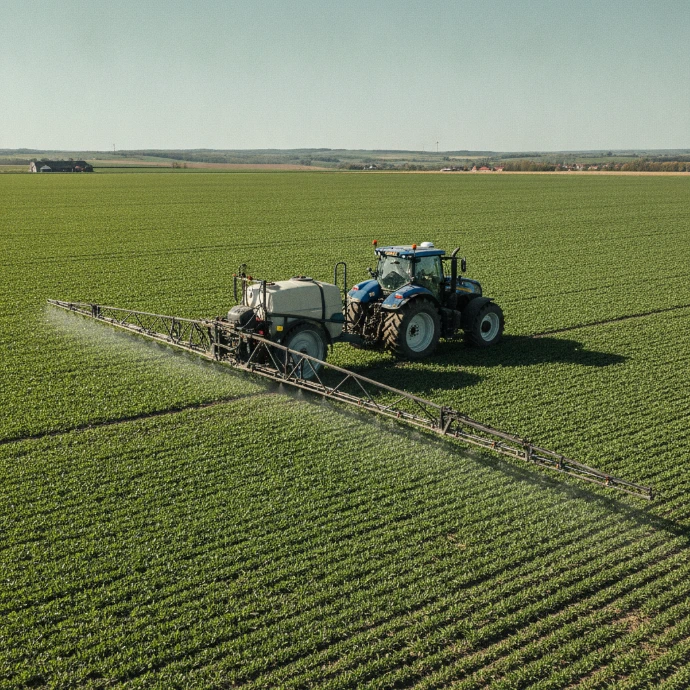 AI Generated Pulvérisateur agricole en action